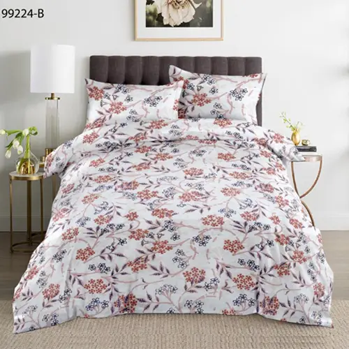 Floral - Double Bed Printed Cotton Bedsheet and Comforter Set