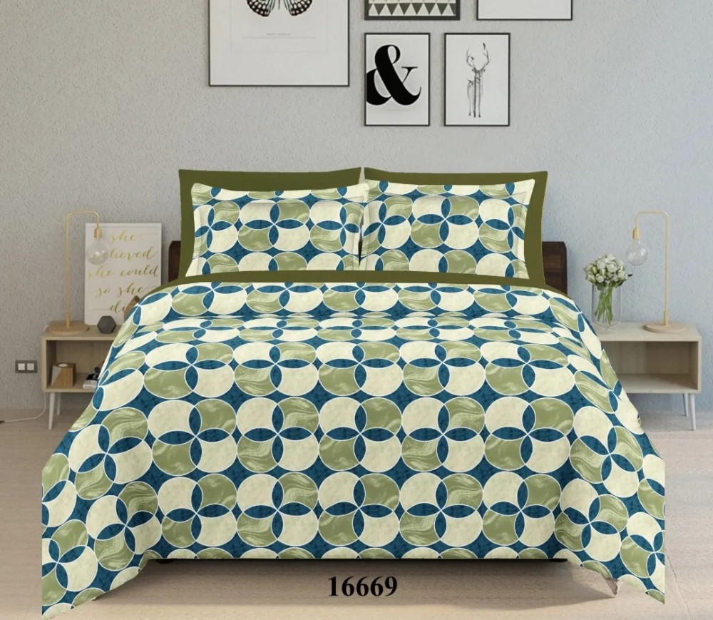 Geometry Enhanced - Galaxy Double Bed Printed Cotton Bedsheet