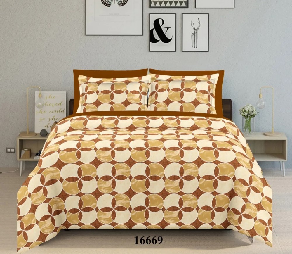 Geometry Enhanced - Galaxy Double Bed Printed Cotton Bedsheet