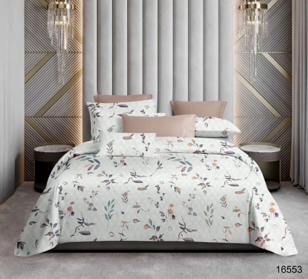 Monte Carlo Spring - Gardenia Double Bed Printed Cotton Bedsheet