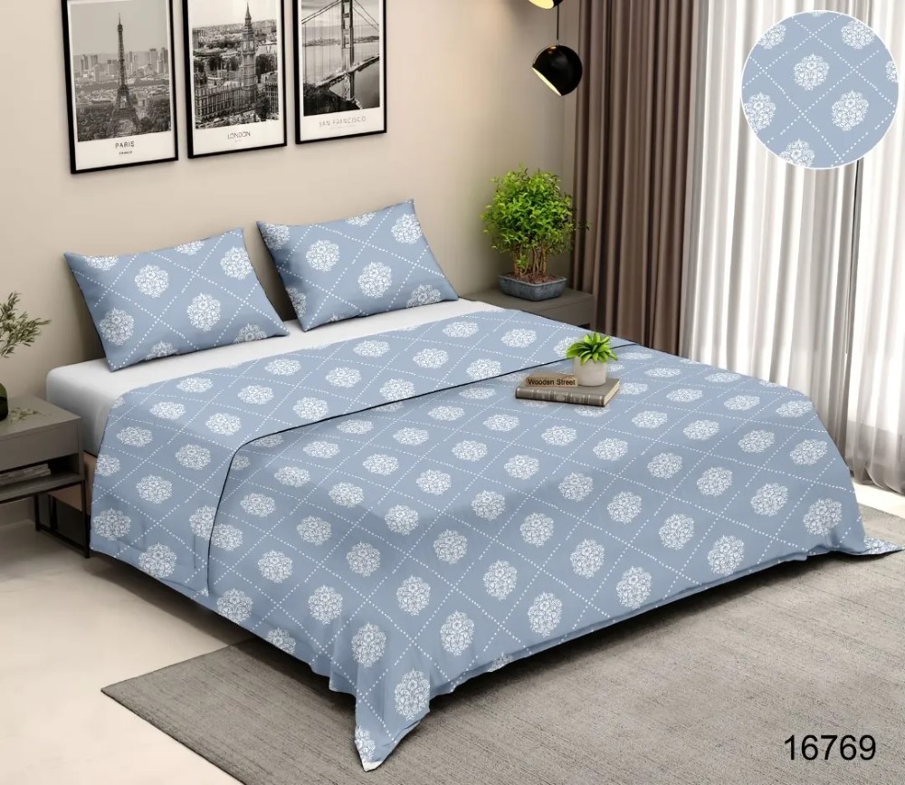 Abstarct - Gravity Double Bed Printed Cotton Bedsheet