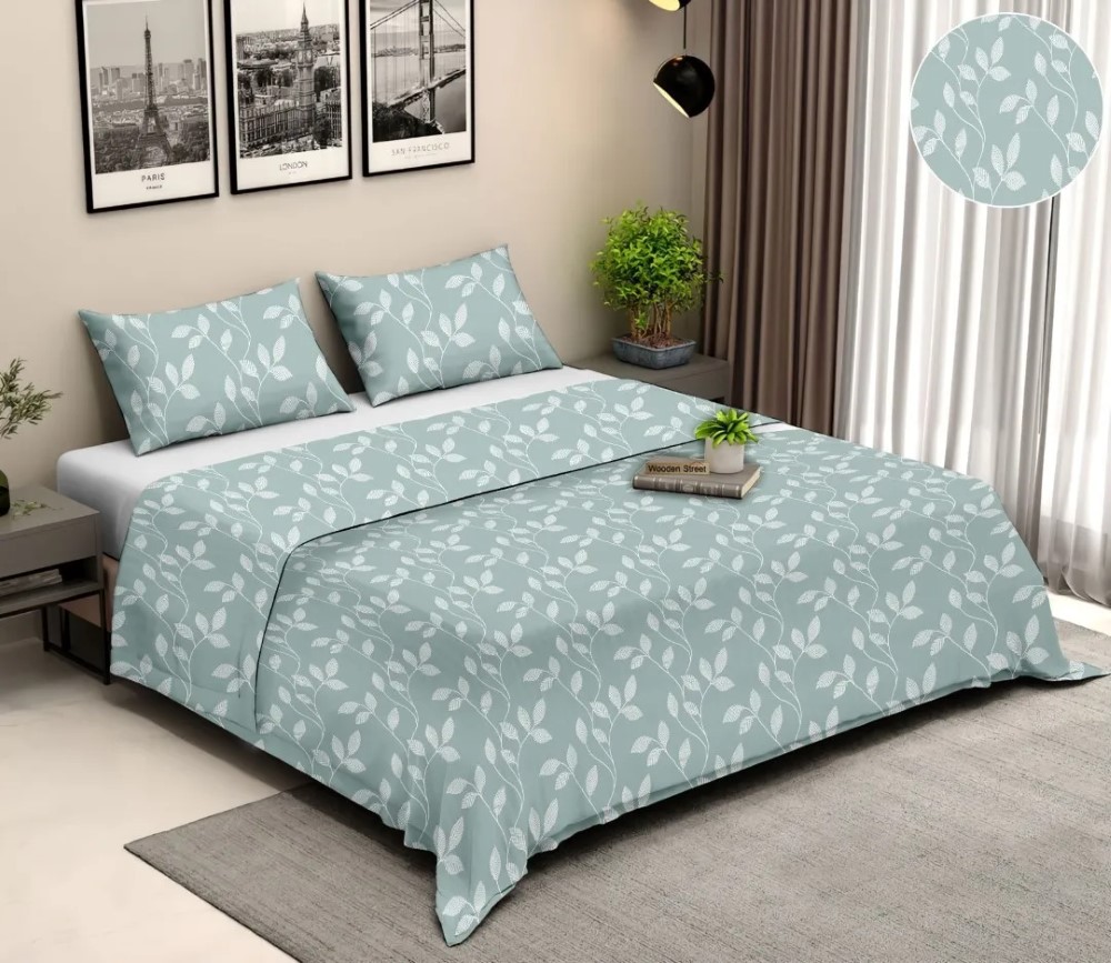 Floral - Gravity Double Bed Printed Cotton Bedsheet