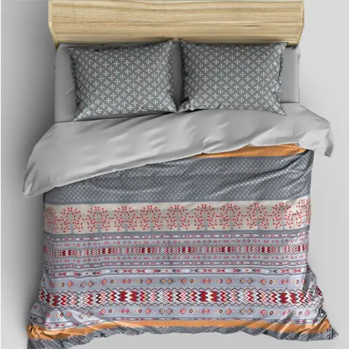 Flower Dot - kaffa Double Bed Printed Cotton Bedsheet