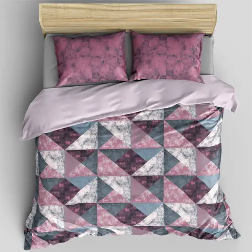 Triagle - kaffa Double Bed Printed Cotton Bedsheet