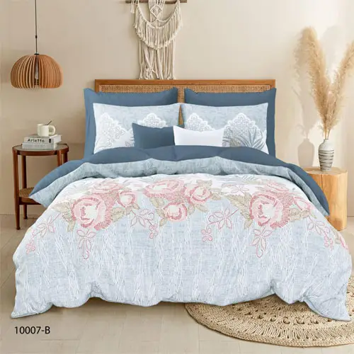 Rose Flowers - Karens Double Bed Printed Cotton Bedsheet