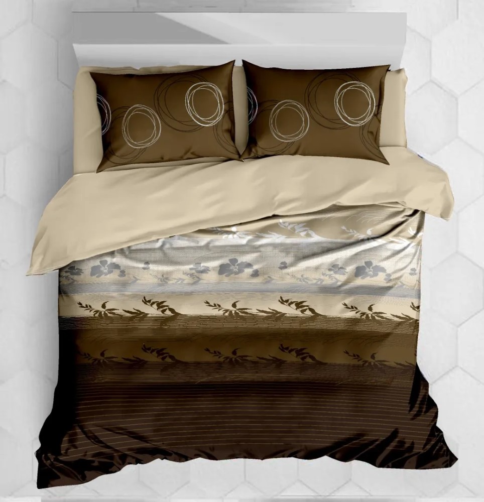 Leaf - Vegas Double Bed Printed Cotton Bedsheet
