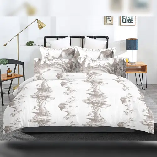 Wavy - Vintage Double Bed Printed Cotton Bedsheet