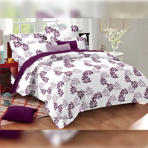 Leaf-print - Vision Double Bed Printed Cotton Bedsheet