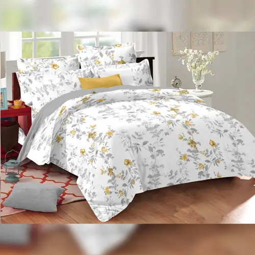 Rose-plant - Vision Double Bed Printed Cotton Bedsheet