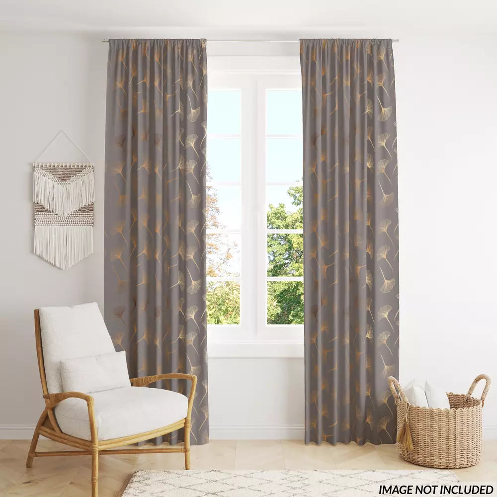 Jute curtains grommet brown