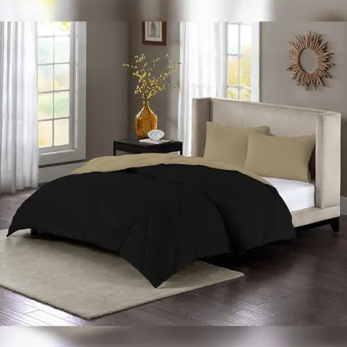 Plain Comforter Black and Sandle
