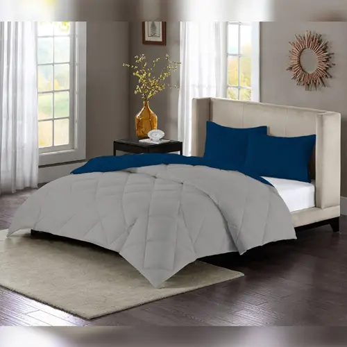 Plain Comforter Blue and Gray