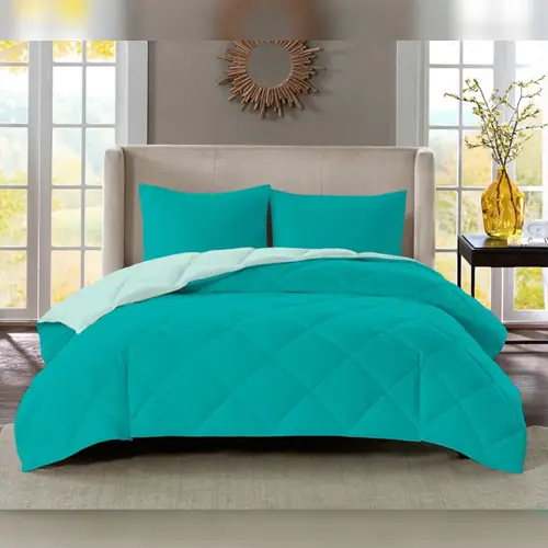 Plain Comforter Blue and Green