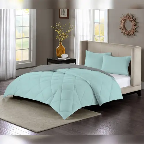 Plain Comforter Pista Green and Gray