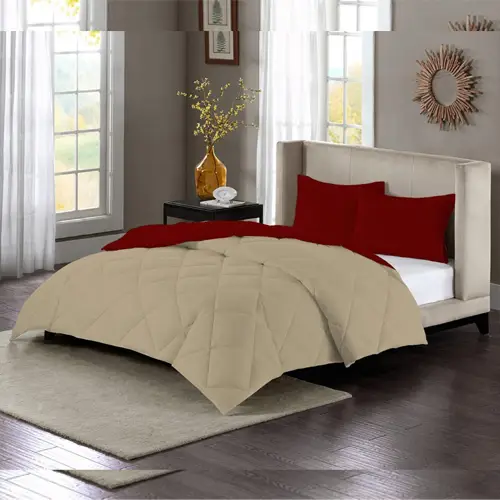 Plain Comforter Sandle and Dark Red